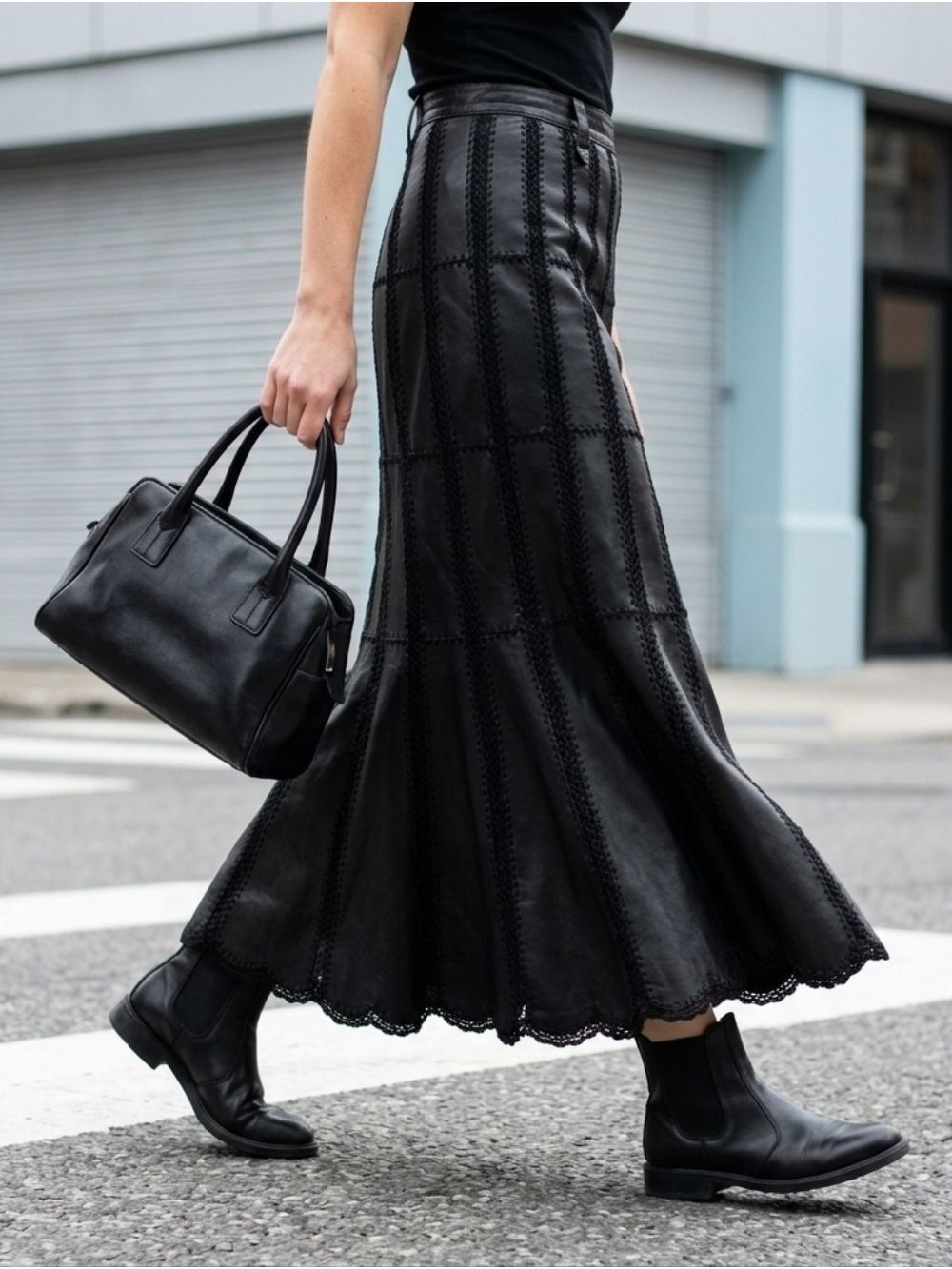 HP. Vintage Pig Leather Skirt